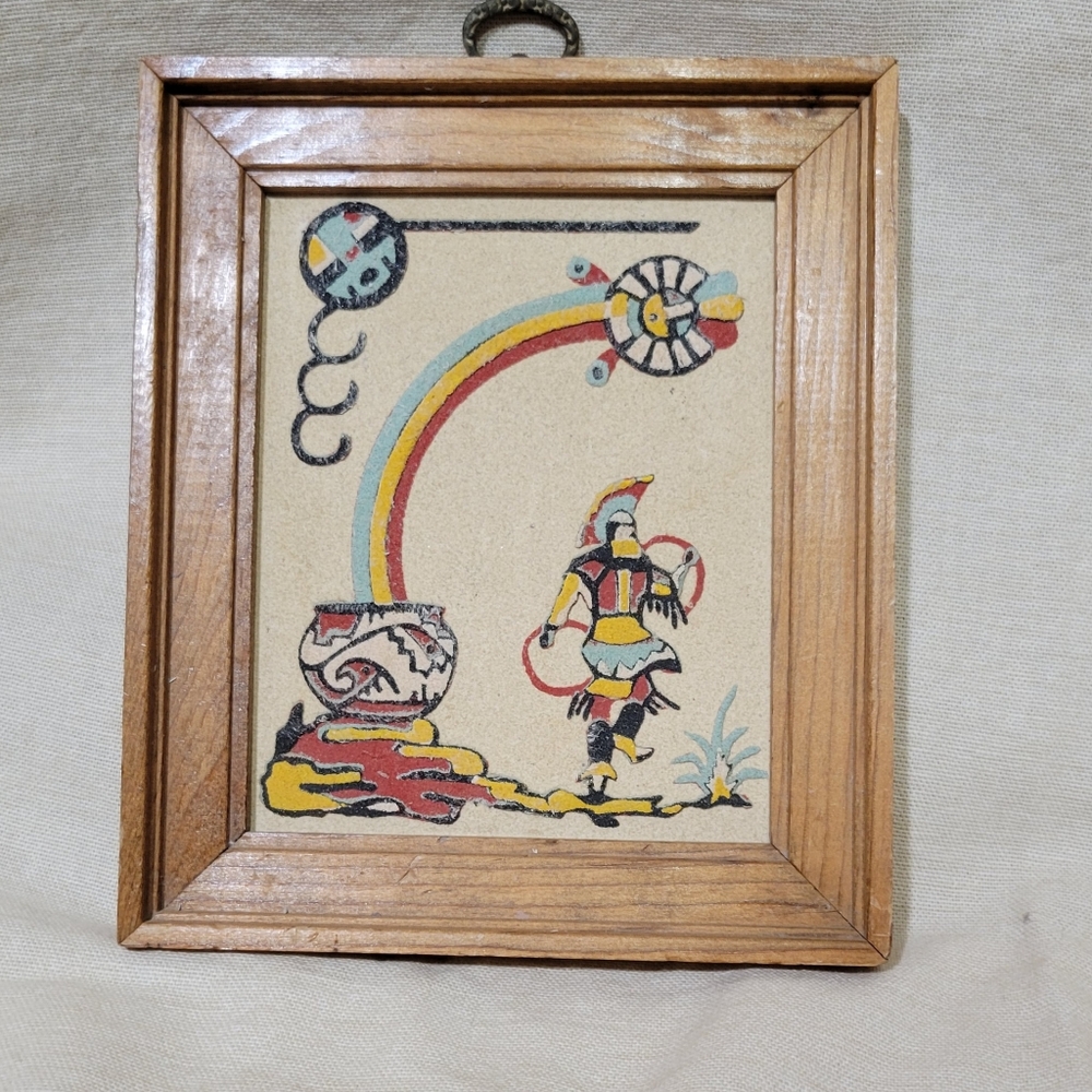Vintage Native American “Hoop Dancer” Sand Art / Painting